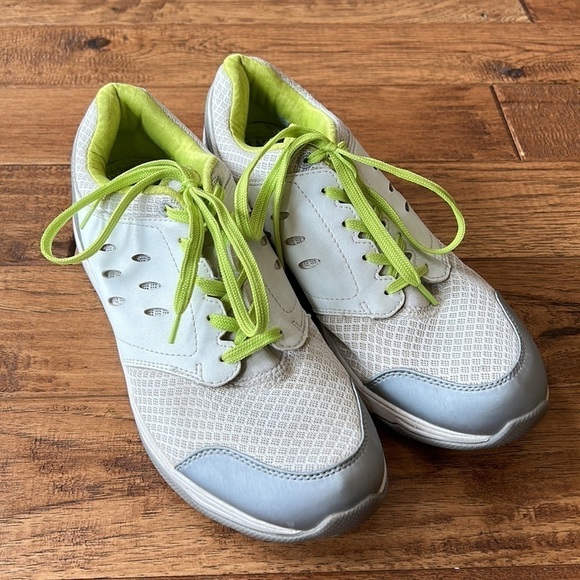 Vionic Venture Walking Sneakers Orthotic Comfort Shoes Silver & Chartreuse Sz 10 - Picture 4 of 12